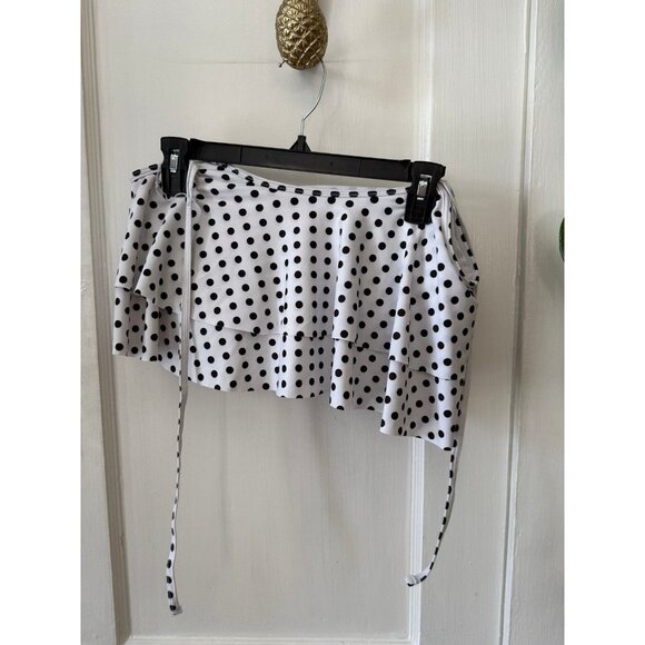 Women’s size black and white polka dot bandeau bathing suit top - Picture 2 of 7